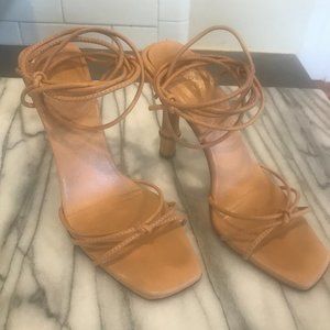 TOM FORD FOR GUCCI NUDE BAMBOO HEEL SHOES SIZE 6